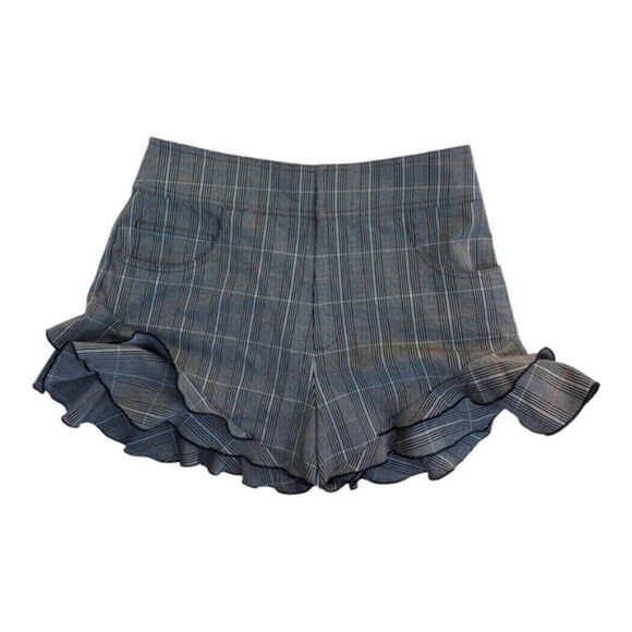 Derek Lam 10 Crosby Plaid Ruffled Short - Picture 2 of 7
